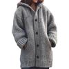 WINVOX Cardigan da donna oversize - Cappotto di lana da donna lungo caldo cardigan lungo con bottoni felpa con cappuccio ispessito caldo cappotto invernale taglie grandi giacca di transizione invernale