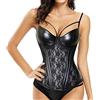 SxyBox Donna Corsetti Sexy Corsetto Body Bustino Lingerie Set in Pizzo con G-String，Nero