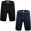 Nuofengkudu Uomo Gamba Lunga Sportivo Cotone Boxer Aderenti Senza Cuciture Mutande Boxershorts(Pacco da 2) Blu/Nero XL