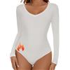 SHAPERIN Body Manica Lunga Donna Scollo a V Bodysuit Tops Elegante Long Sleeve Body Suits V Neck Women Sexy