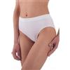 Generico Bellissima Slip Midi Art.025 Seamless Senza Cuciture SGAMBATO in Microfibra 6pz (M/L, Bianco)