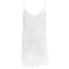 NaLatia Vestito di Piume di Paillettes con Nappe Abito Corto Sexy con Paillettes Senza Maniche da Donna Abito Corto Aderente con Frange Scintillanti da Donna