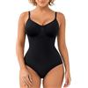 SHAPERX Donna Bodysuit Body Contenitivo Modellante Intimo Snellente Shaper Seamless Shaping Figura Formante Corpetto Shapewear, UK-SZ5213-Black-XXS/XS