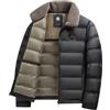 Generic Giacca invernale da uomo trapuntata, con colletto felpato e tasche con cerniera, Nero , XXL