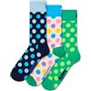 Happy Socks Calzini 3-Pack Big Dot Cotone Uomo Donna Blu navy 41-46