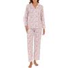 LUBOT Pigiama Donna in Cotone 100% Tessuto - Completo 2 Pezzi Manica Corta con Bottoni, Anti-Sgualcitura & Traspirante, per Notte e Casa
