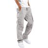 JokeLomple Pantaloni Estivi Uomo Lunghi Lino - Pantaloni Uomo Estivi Eleganti Loose Fit Pantaloni Cargo da Uomo Pantaloni con Tasconi Uomo Pantaloni Tuta Eleganti Elasticizzati per Vacanza Mare Spaggia