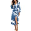 PrinStory Accappatoio da Donna Leggero con Maniche a 3/4, con Scollo a V, Kimono