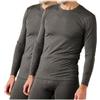 LAPASA Pacco da 2 o 1 Maglia Termica Peso Uomo Maniche Lunghe Canottiera Strato Base - Invernale Sport Allaperto Escursionismo Sci Snowboard Grigio Scuro (Pacco da 2) M
