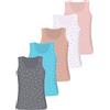 LOREZA ® 5 Cannottiera da Bambina in Cotone Canotta Intima Vari Disegni Intimo (152-158, Modello 7