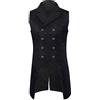 RUMAOZIA Top da uomo medievale retrò gotico vittoriano pirata natale gotico steampunk gilet smoking jacquard broccato doppio petto abito da uomo gilet per feste di Halloween, Nero , L