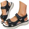 Generico Ciabatte Donna Ortopediche, Sandali Ortopedico Donna Estive con Adjustable Strappo Estivi Leggere Comode in Cuoio Artificiale Zeppa Vintage Mare Scarpe Versatili