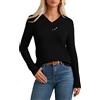 GRACE KARIN Maglione Donna Lungo a Maniche Lunghe con Revers a Sciarpa e Scollo a V in Maglia Morbida Elasticizzata