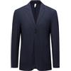 YFFUSHI Blazer Uomo Casual Regular Fit Seta Ghiacciata Giacca Completo Rinfrescante 2 Bottoni Risvolto a Spacco, Blu Marino, M