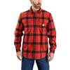 Carhartt Loose Fit Heavyweight Flannel Long Sleeve Plaid Shirt vestibilità Ampia, Colletto con Bottoni, Manica Lunga, Polsino Doppio Polsino a Botte, Camicia di Flanella Scozzese Uomo (Pacco da 1)