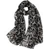 LEBOOBELL Donna leopardo stampa sciarpe Lady leggero sciarpa morbido crema solare scialli Vintage avvolgere sciallo grigio