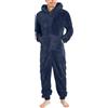 RUMAOZIA Jumpsuit Teddy in Pile da Uomo Onesie Overall Invernale Pigiama in Flanella Abbigliamento da Notte in Pile con Cappuccio e Chiusura a Zip, in Pile, Tutina Morbida e Calda, Tuta Intera da
