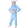 Disney Pigiama Intero Pile Bambina - Pigiama Stitch Angel Minnie Malefica 2-15 Anni - Gadget Stitch Idea Regalo Bambine (Blu Stitch, 13 Anni)