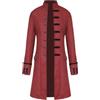 KGIHPC Frac Steampunk Medievale Vittoriano Vintage da Uomo Costume Punk a Vapore (Rosso, M)
