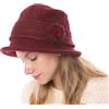 Huakunda Donne Cappello A Maglia Invernale Caldo Vintage con Accento Fiore Beanie cap Morbido Cappello A Secchiello Invernale (IT, Testo, Taglia Unica, Borgogna)