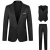 Generico Abiti Da Uomo 3 Pezzi Suit Cerimonia Smoking Blazer Pantaloni Gilet con Un Bottone Tinta Unita Affari Elegante Completo Da Uomo Slim Fit Cerimonia Abito Da Sposa Business Casual Dinner Abiti Da Lavoro