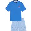 YAMAMAY - Pigiama Girocollo Corto, Azzurro, Linea Sea Club, Uomo, S