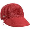 Seeberger Berretto Uni Rollable Crochet Donna - Cappellino Estivo Visiera da Sole con Estate Primavera/Estate - Taglia Unica Rosso
