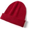 Tinncana 100% Puro Cachemire Cappello a Doppio Strato per Donne e Uomini, Cappello Invernale Morbido a Coste Unisex (IT, Testo, Taglia Unica, Rosso)