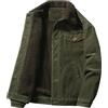 Juneyou Giacca da uomo in velluto a coste con colletto rialzato, foderato in sherpa, caldo cappotto con tasche
