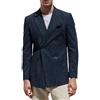 LIUYUYOUGO Blazer Uomo Casual Giacca Sportiva A Righe da Uomo Elegante Casual vestibilità Regolare Blazer Gessato Giacca da Abito Blu Navy Blazer Doppiopetto con Risvolto Elegante Smoking Formale P