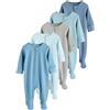 NEXT Bambini Confezione da 5 Tutine per Neonati con Zip bidirezionale | Neonato, 5 Pack, Mid Rise, Zipper, 100% cotone