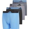 Adidas Boxer da Ragazzo in Microfibra, vestibilità Atletica, Confezione da 4, Progettato per Sport Attivi e Comfort Tutto Il Giorno, Blu Burst/Nero/Grigio, M
