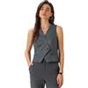 Allegra K Gilet Donna Elegante Casual Scollo a V Abbottonato Senza Maniche Corto