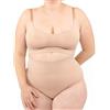 LEELA LAB Slip Contenitivo Donna a Vita Alta, Intimo Taglie Forti in Morbida Microfibra con Effetto Push-up, Realizzato con Tecnologia Seamless Senza Cuciture - Made in Italy (Nude, L-XL)