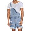 YOSUWOAI Salopette corte da uomo in denim, pantaloni cargo, pantaloni in jeans, pantaloni da lavoro, pantaloni da lavoro, vestibilità larga, in denim, tuta estiva, Z03 Blau2, L