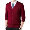 Rivccku Cardigan da Uomo in Maglia e Classica Morbida 100% Cashmere con Scollo a V Cardigan con Bottoni, Maglia a Maniche Lunghe Pullover per