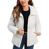 MJGkhiy Piumino Donna Invernale Curvy Leggero Cappotto Con Zip Autunnale Giubbino Trapuntato Taglie Forti Moda Piumini Imbottita Comodo Elegante Puffer Jacket Casual Giacca Antivento Caldo