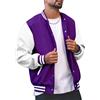 seiveini Giacca da Baseball Uomo Senza Cappuccio Giacca College Bomber Varsity Jacket Cappotto Felpa Sportivo Retrò Autunnale Invernale A Viola XL