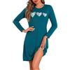 Marvmys Camicia da Notte Donna Cotone Lunghe Maniche