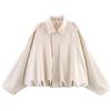 Generico Giacca Moto Donna Giacca Scamosciata Donna Primavera Inverno Caldo Maniche Lunghe Jacket Softshell in Finta Pelle Scamosciata con Risvolto Colletto Giacche