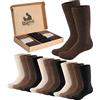 Brubaker 10 Paia di Calze da Uomo - Comfort & Business - Grande Set per Sport e Vita Quotidiana - Calze Eleganti in Confezione Regalo - Calzini in Cotone Neri, Marroni e Beige