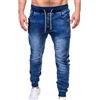 ENENEN Jeans da Uomo con Bottoni in Corda di Fiori Pantaloni Casual Sportivi Skinny alla Moda