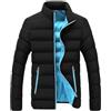 ORANDESIGNE Giubbotto Giacca Invernale Uomo Giacca Giubbino Casual Zip Maniche Lunghe Piumino Leggero Cappotto Invernale Caldo Slim Fit Tinta Unita Giubbino Giubbotto con Tasche B Blu XS