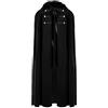 PAIDAXING Cappotti da uomo in misto lana maschile Halloween vintage Steampunk con lacci mantello cappotto con cappuccio in peluche solido mantello giacca invernale per uomo alto