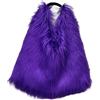 LYEAA Borsa tote da donna in pelliccia sintetica Hasp Borsa tote in peluche Borsa da ascella pelosa casual Borsa morbida versatile di capacità Autunno Inverno (Viola)