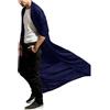 Generisch Trench Coat da uomo, lungo, giacca a vento oversize, cardigan traspirante, leggera, sottile, tinta unita, semplice, per il tempo libero, per l'autunno, per gli uomini, Blu marino, 4XL