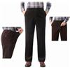GAGFDA Pantaloni da uomo di mezza età e anziani con elastico in vita in velluto a coste, pantaloni dritti elasticizzati (marrone scuro, 3XL (70-80 kg))