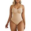 SHAPERX Donna Bodysuit Body Contenitivo Modellante Intimo Snellente Shaper Seamless Shaping Figura Formante Corpetto Shapewear, UK-SZ5215-Beige-2XL/3XL