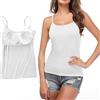 STARBILD Canotte da Donna a Canotta con Reggiseno Incorporato Canottiera di Base Solida Camicia Imbottita Regolabile con Spalline Sottili