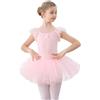 FONLAM Vestito Body Danza Balletto per Bambina Ragazza Tutu Ballerina Danza Classica Bambina (Rosa, 5-6 Anni)